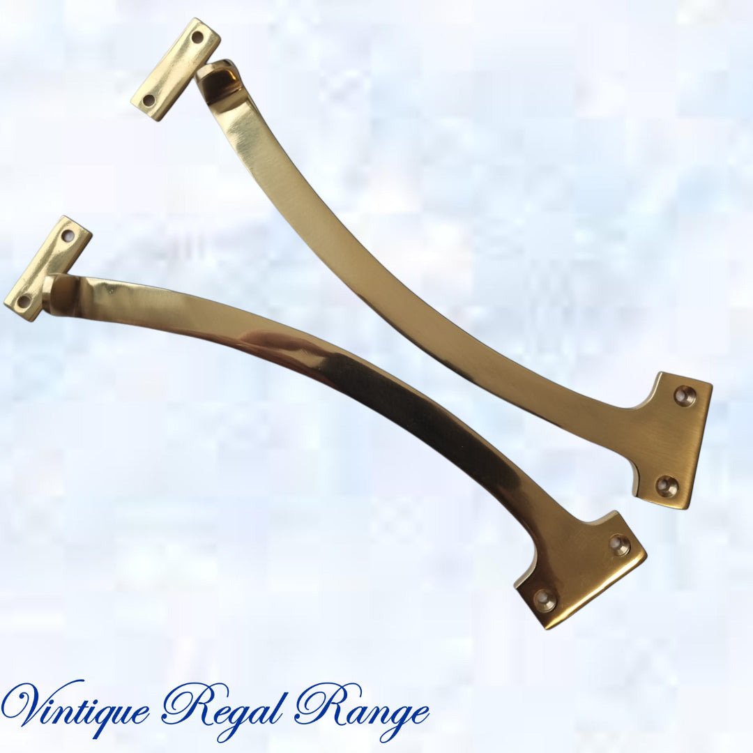 Regal Polished Brass Fanlight stop 190mm Long (pair)