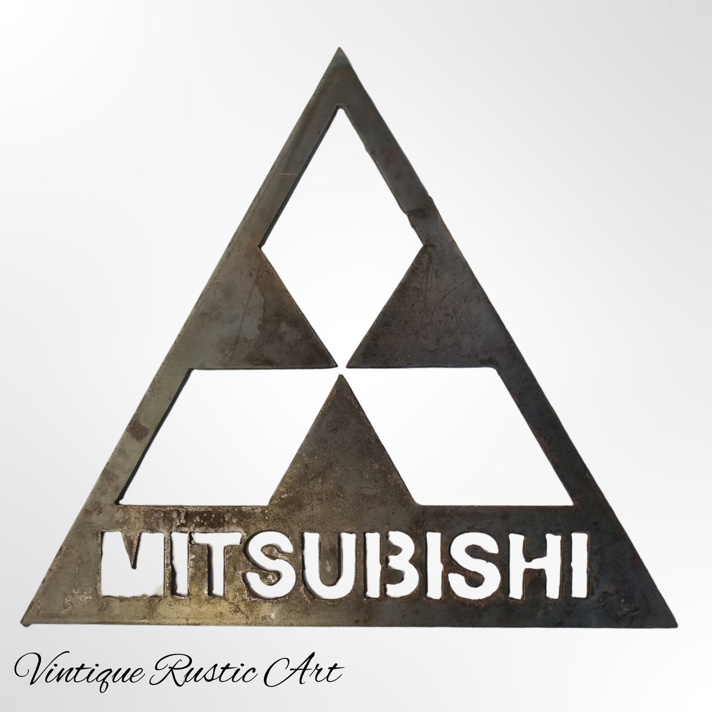 Mitsibishi Logo  Sign -Corten Rusty metal  art 370 x400mm-Vintique Concepts