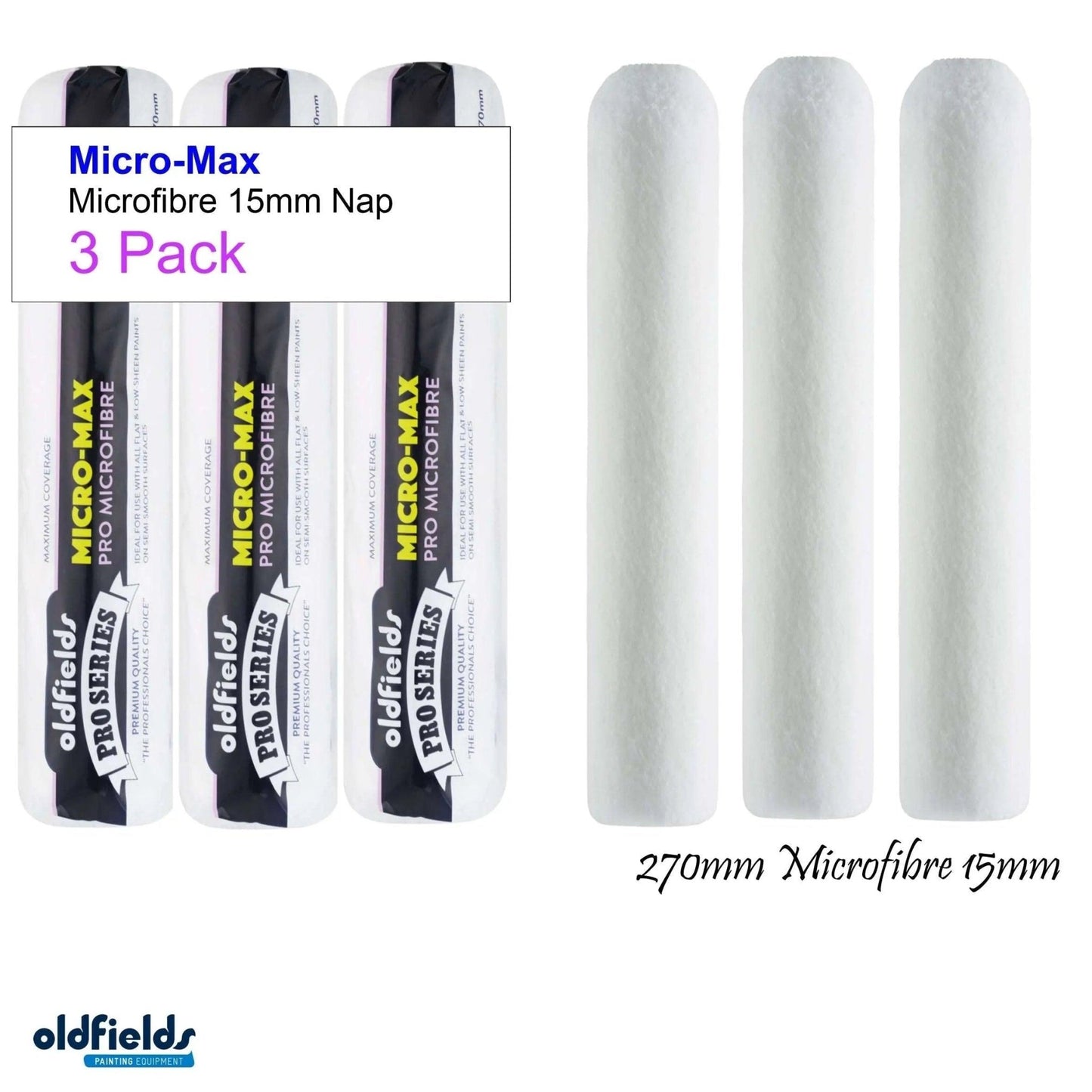 15mm Nap Pro Series Microfibre Paint Roller Sleeves from Oldfields-Vintique Concepts