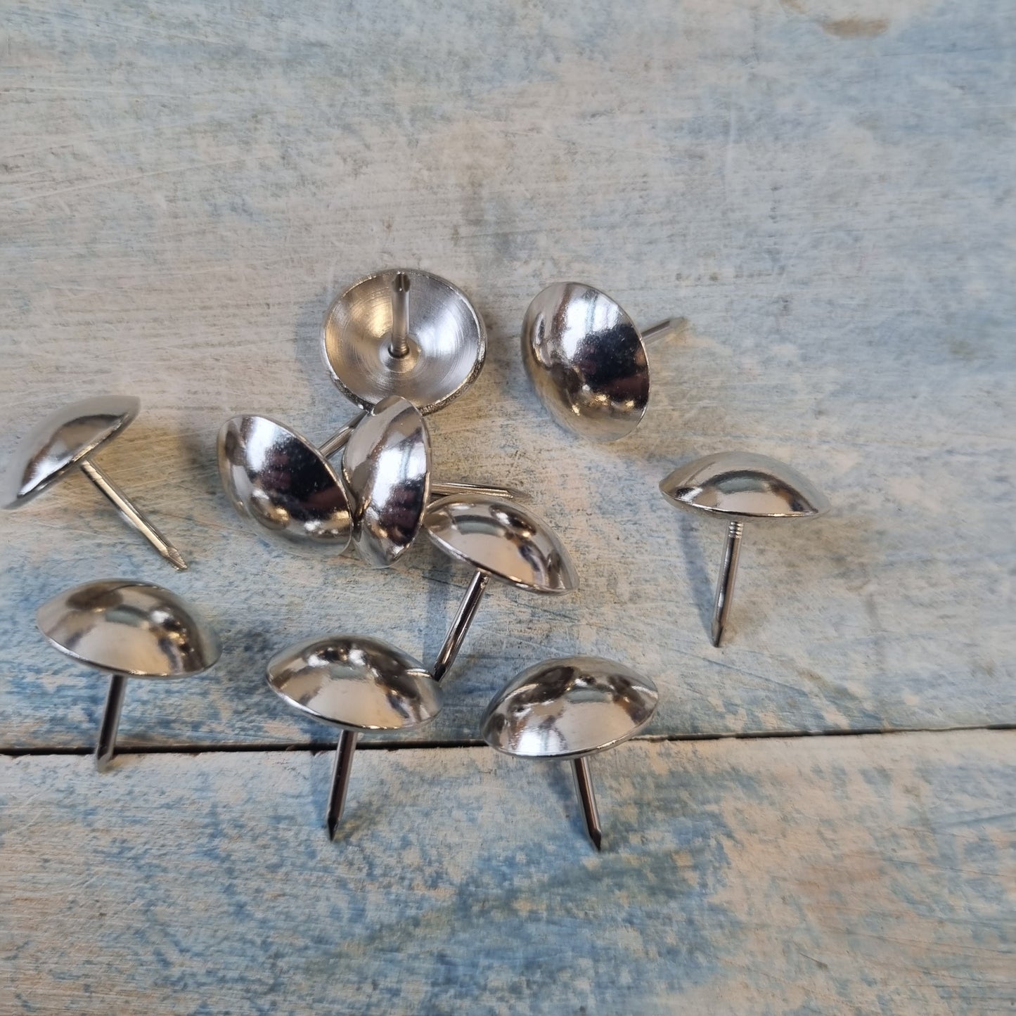 Silver Push Pins or Upholstery Pins (14mm dia)-Vintique Concepts