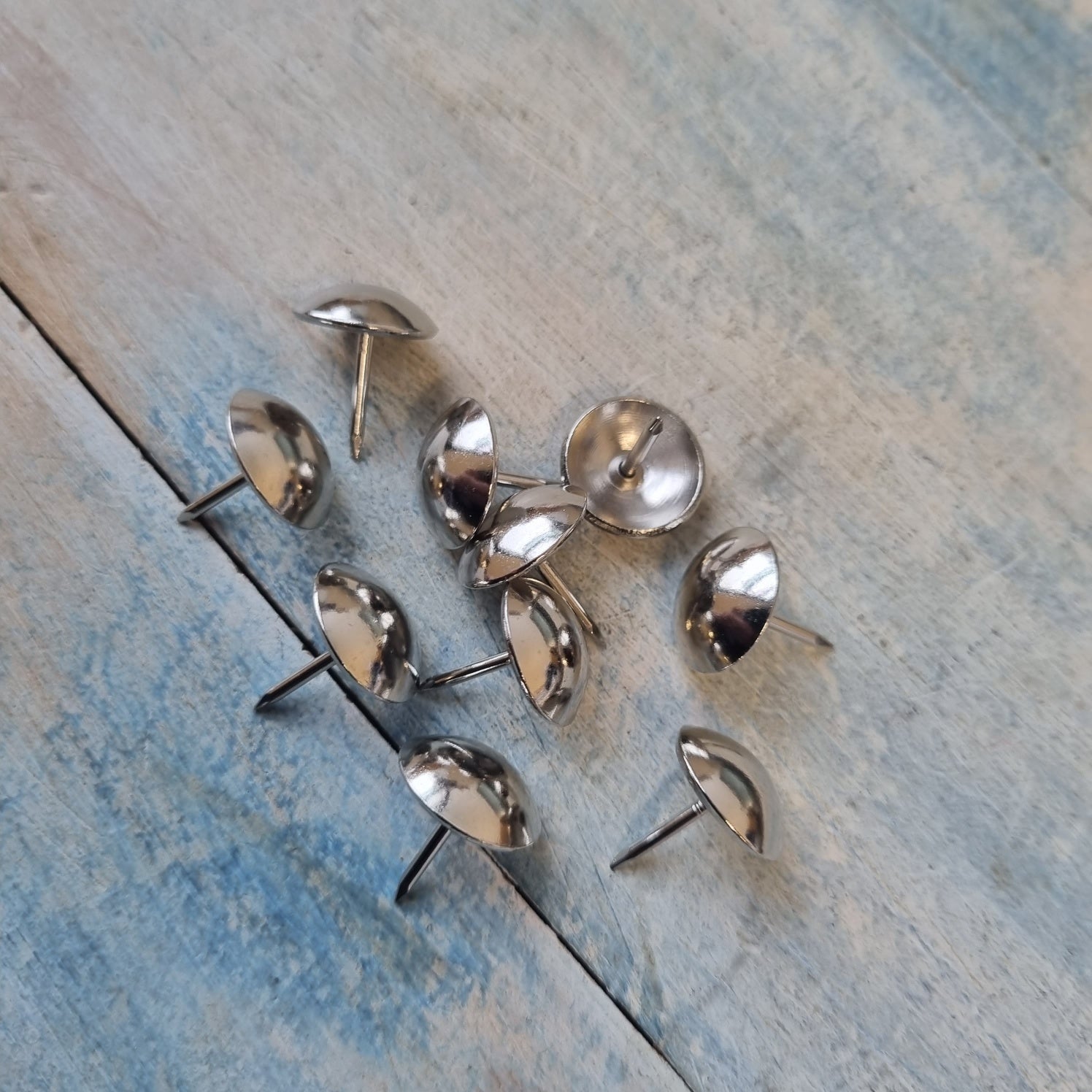 Silver Push Pins or Upholstery Pins (14mm dia)-Vintique Concepts