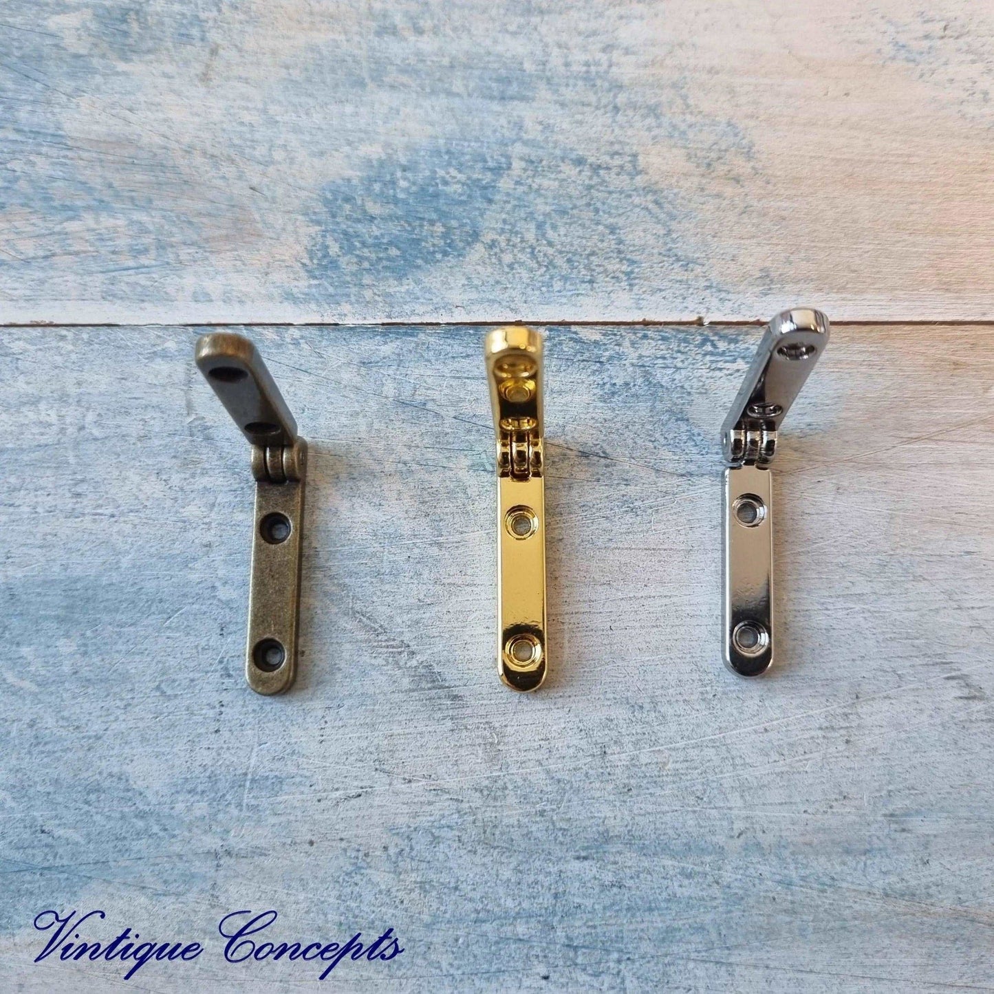 95 degree Gold small narrow Hinge 32mm long - Vintique Concepts