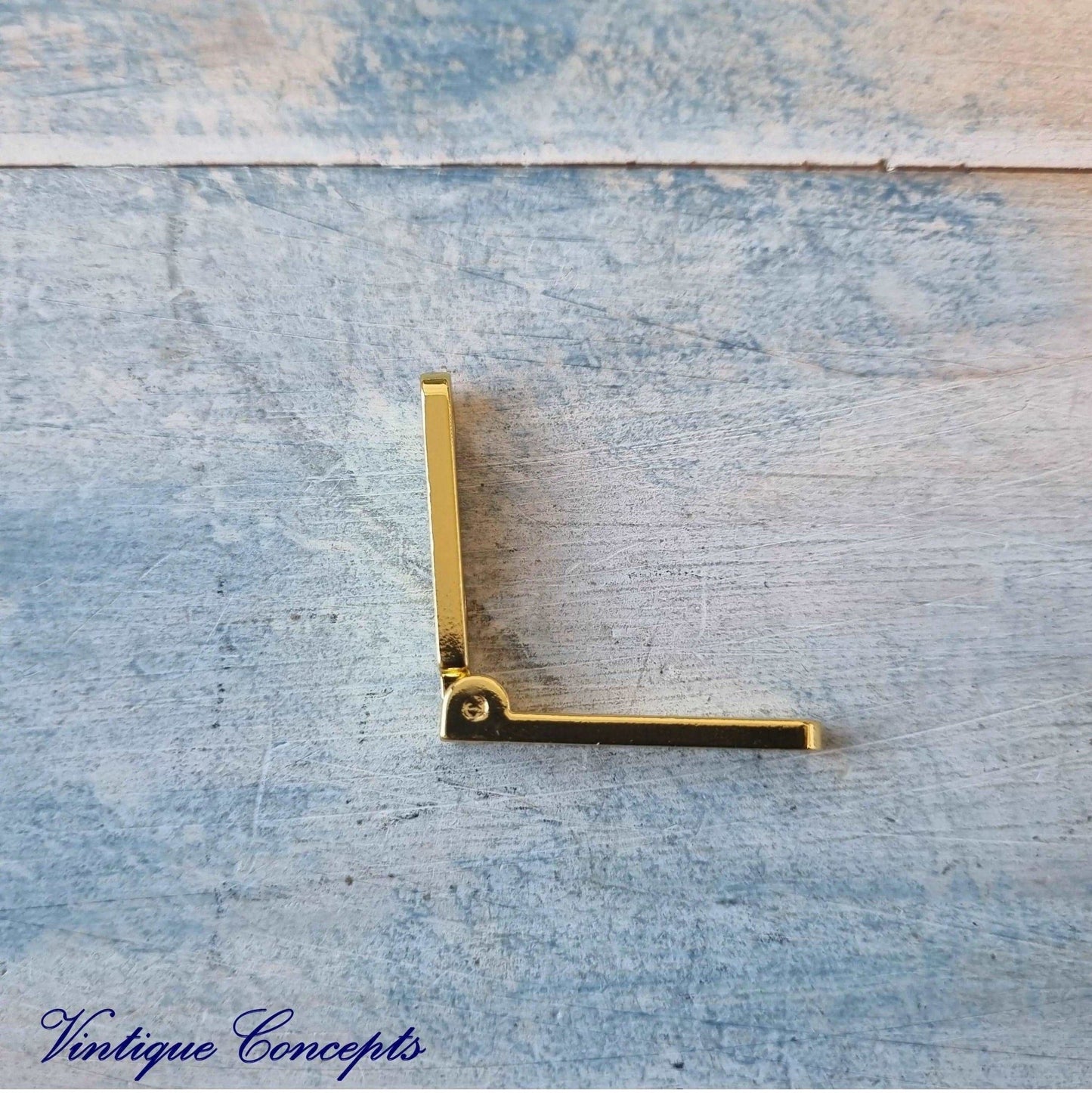 95 degree Gold small narrow Hinge 32mm long - Vintique Concepts