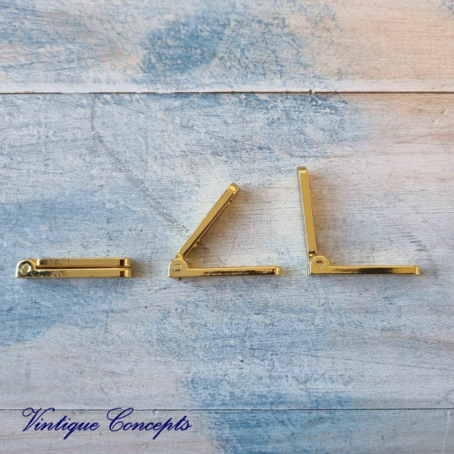 95 degree Gold small narrow Hinge 32mm long - Vintique Concepts