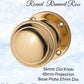 Polished Brass Round Rimmed Rose Door Knob 54mm dia-Vintique Concepts