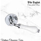 Chrome plated Brass Olde English with White Porcelain lever door handle-Vintique Concepts