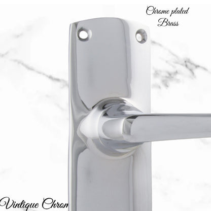 Chrome Plated PERIOD Door lever set latch-Vintique Concepts