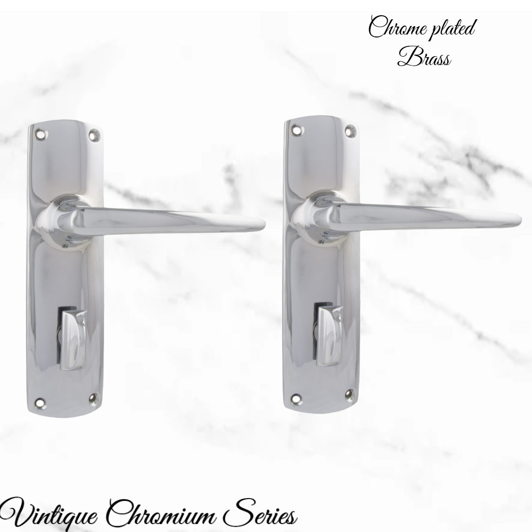 Chrome Plated PERIOD Door lever set latch-Vintique Concepts