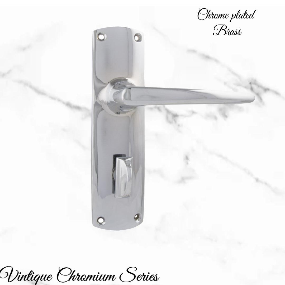 Chrome Plated PERIOD Door lever set latch-Vintique Concepts