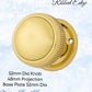 Polished Brass Ribbed Edge Large Knob 52mm Dia-Vintique Concepts