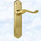 Polished Brass Royal Wave lever door handle 200mmx45mm (4 types)-Vintique Concepts