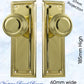 Polished Brass Classico Door knob W/backplate 185mm x 60mm-Vintique Concepts