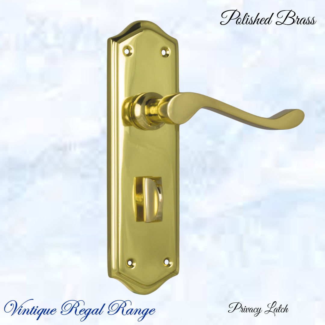 Polished Brass PARNELL lever door handle 180mm x 50mm-Vintique Concepts