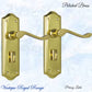 Polished Brass PARNELL lever door handle 180mm x 50mm-Vintique Concepts