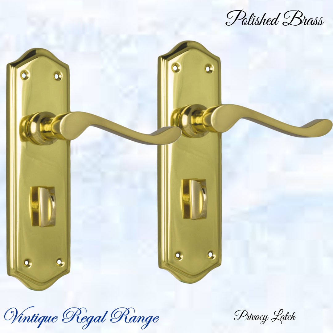 Polished Brass PARNELL lever door handle 180mm x 50mm-Vintique Concepts