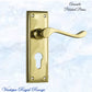 Polished Brass Avonside lever door handle 152x 50mm (4 types)-Vintique Concepts