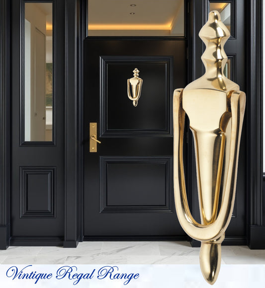 MAYFAIR Polished Brass Door Knocker-Vintique Concepts