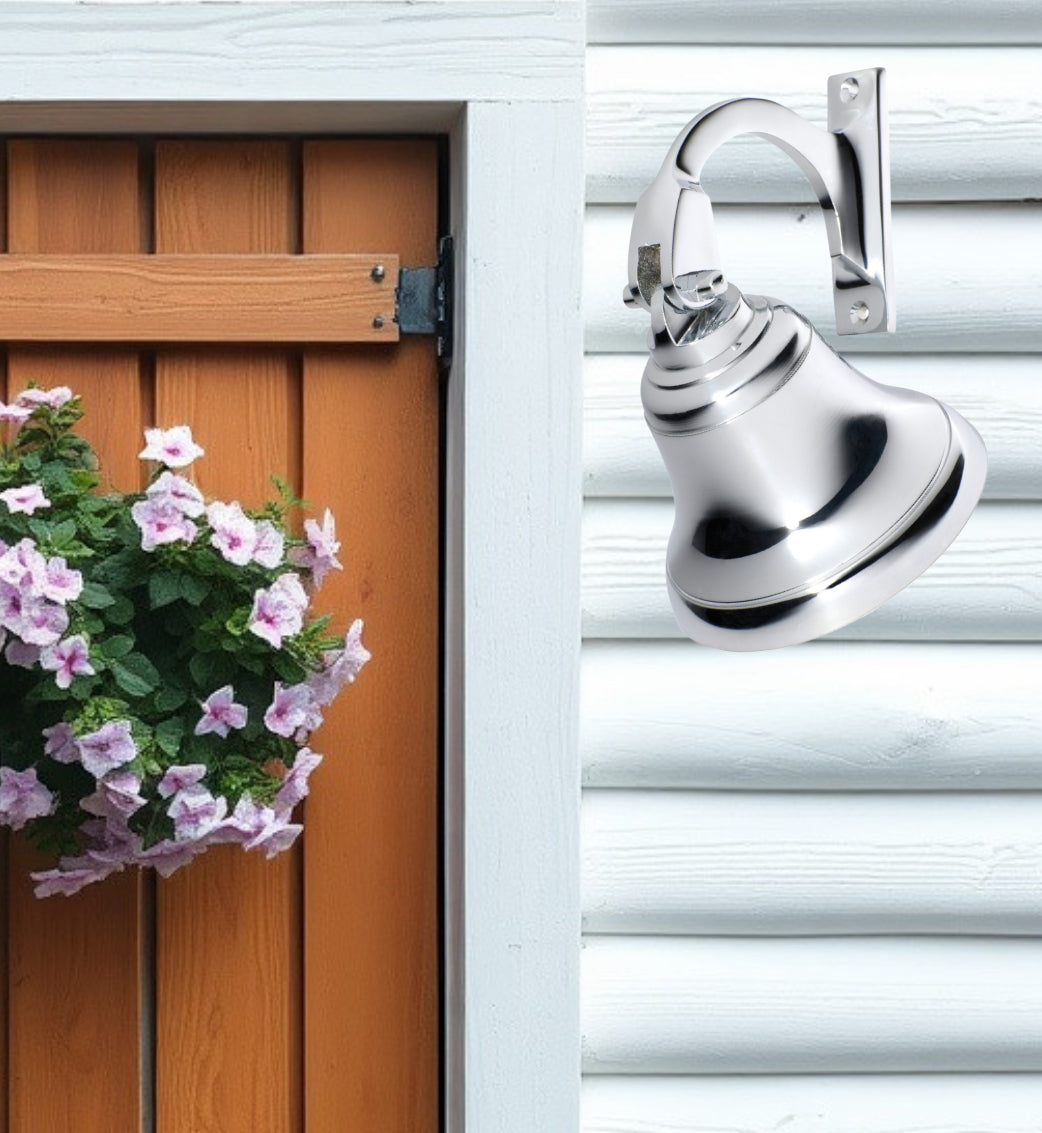 Classico Chrome plated Brass ships Bell (100mm dia)-Vintique Concepts