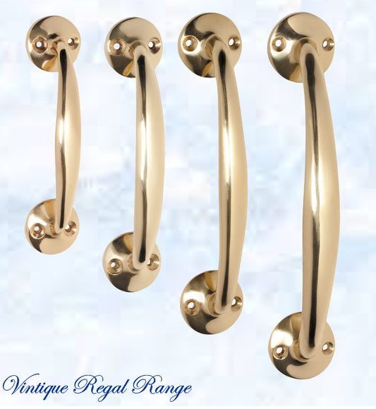 Polished Brass Classico Pull handle (4 sizes)-Vintique Concepts