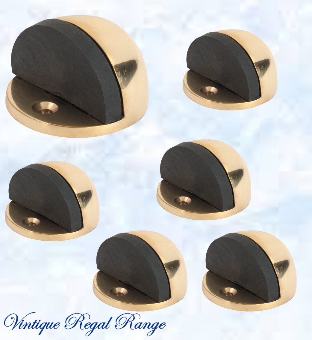 Polished Brass Oval Floor rubber door stop