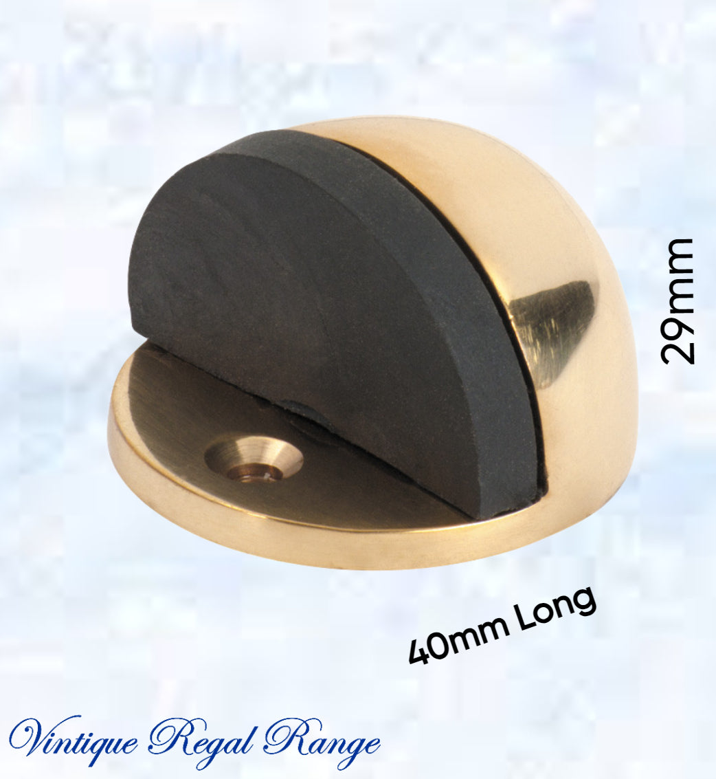 Polished Brass Oval Floor rubber door stop