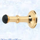 Polished Brass Classic rubber door stop 80mm Long