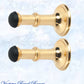 Polished Brass Classic rubber door stop 80mm Long