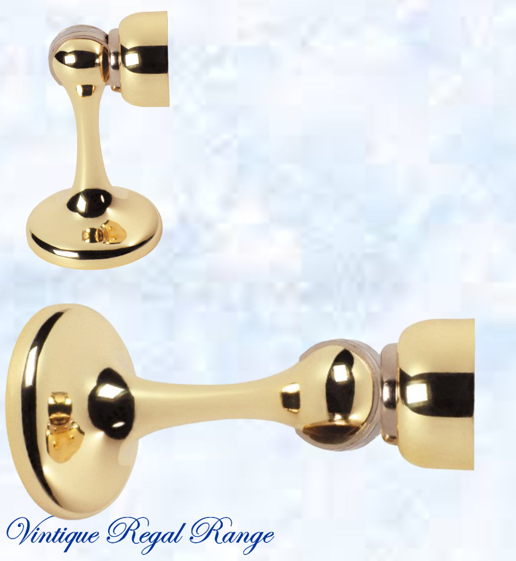 Polished Brass Magnetic door stop 75mm L x 44mm baseplate