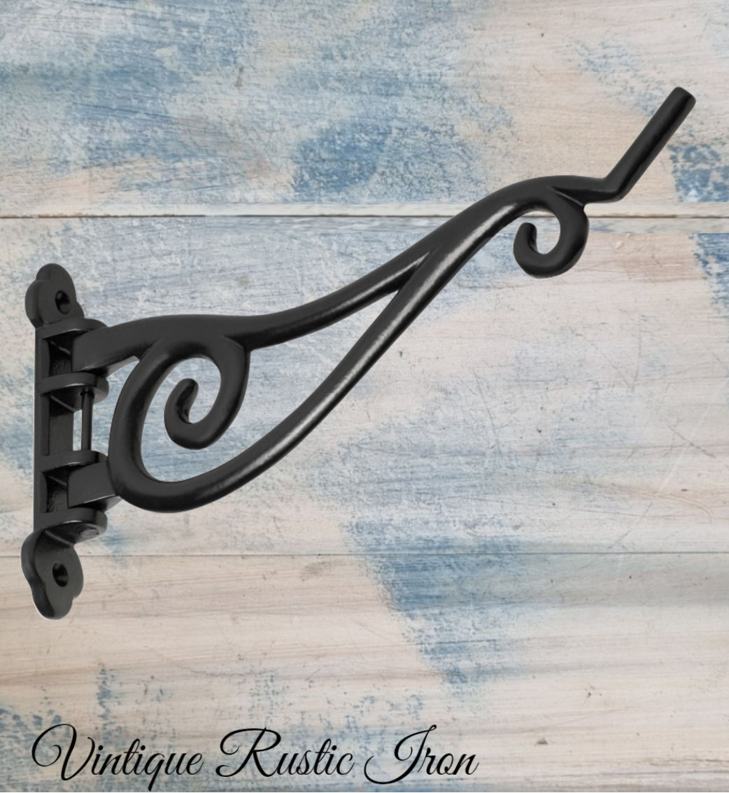 Rustic Iron large swing Planter Hook 250mm x 125mm-Vintique Concepts