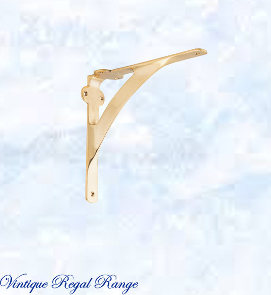 Regal Polished Brass GWENDOLENE Small Shelf bracket 130 x 130mm