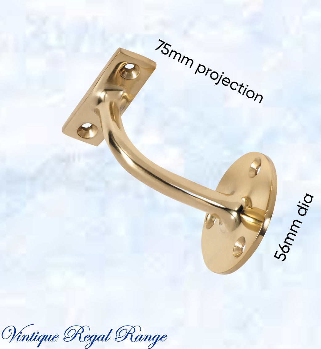 Regal Polished Brass MARY Shelf / handrail Bracket-Vintique Concepts