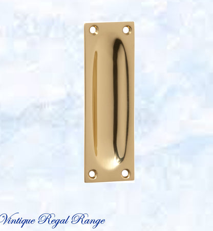 Classico Polished Brass Flush Pull door handle 88mm x 28mm-Vintique Concepts