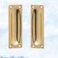 Classico Polished Brass Flush Pull door handle 88mm x 28mm-Vintique Concepts