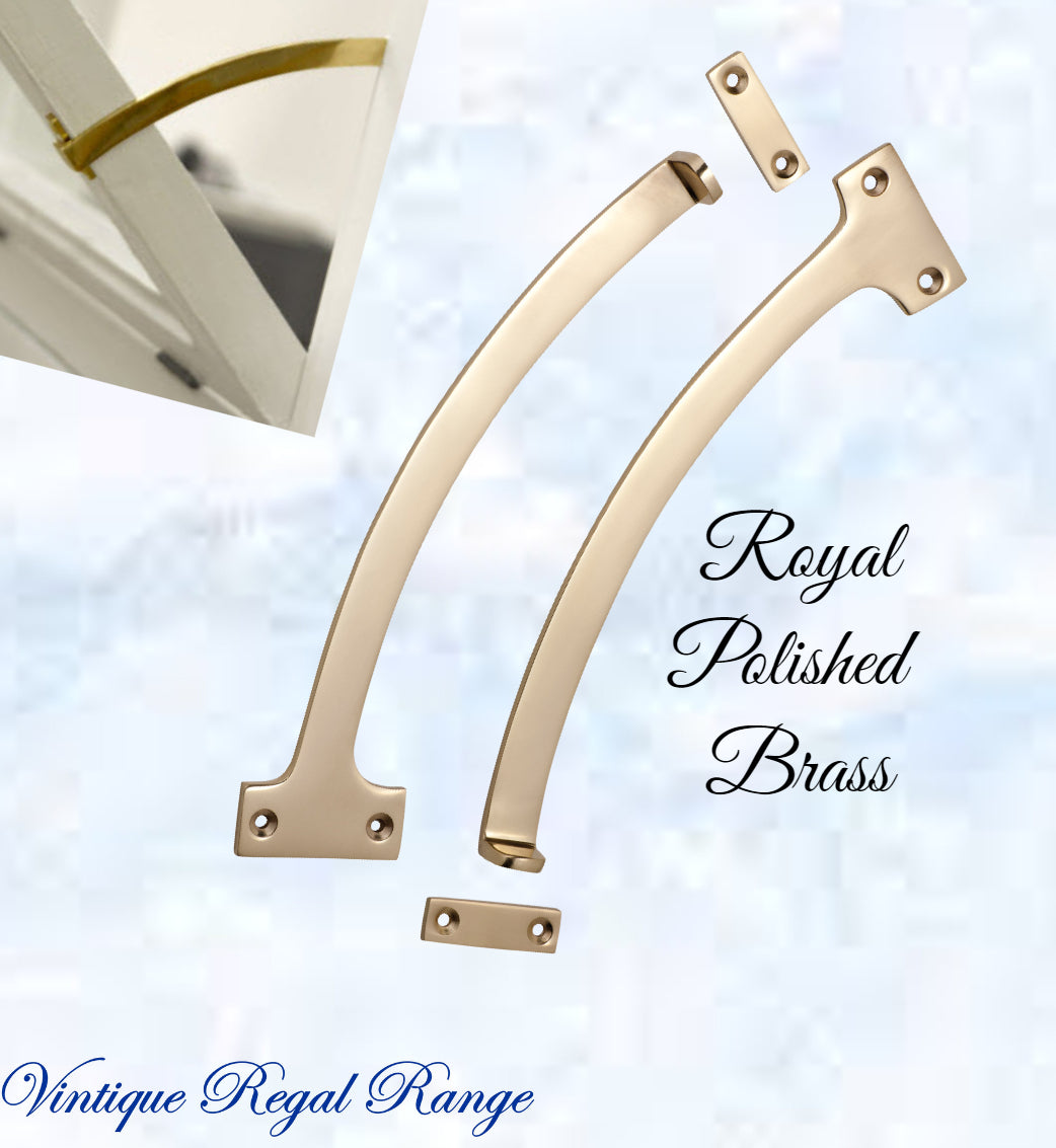 Regal Polished Brass Fanlight stop 190mm Long (pair)