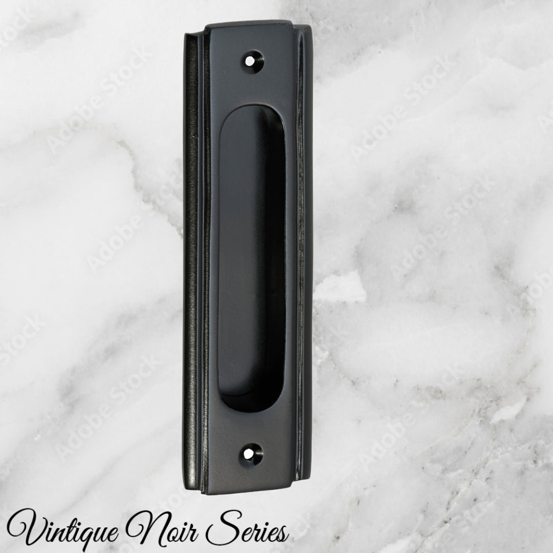 Art Deco Matt Black Flush Pull door handle  150mm x 43mm-Vintique Concepts