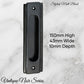 Art Deco Matt Black Flush Pull door handle  150mm x 43mm-Vintique Concepts