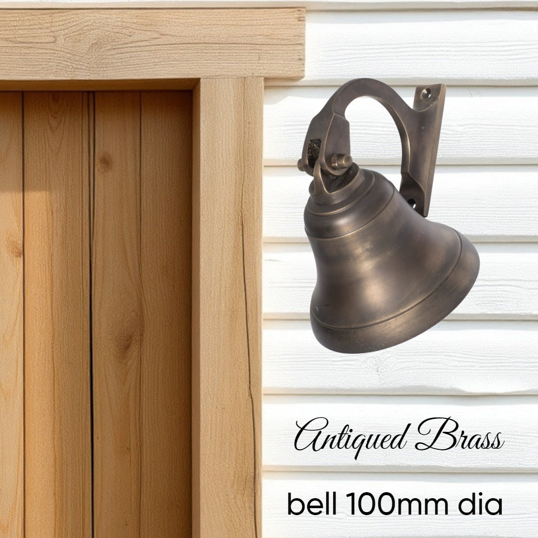 Classico Antiqued Brass ships Bell (100mm dia)-Vintique Concepts