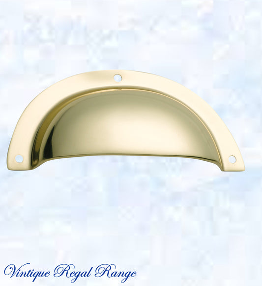 Regal Polished Brass Classico smooth Cup Drawer pull-Vintique Concepts