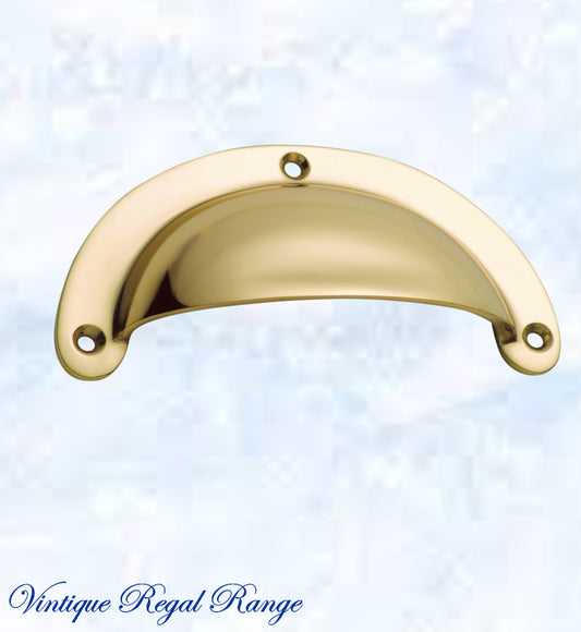 Regal Polished Brass Classico Teardrop Cup Drawer pull-Vintique Concepts