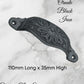 Rustic Black Iron Victoria's Ornate Cup Drawer pull 110mm Long-Vintique Concepts