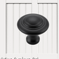 Farmhouse Satin Black Iron Ringed Knob (3 sizes)-Vintique Concepts