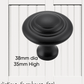 Farmhouse Satin Black Iron Ringed Knob (3 sizes)-Vintique Concepts