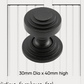 Farmhouse Satin Black Iron Circle Steps Knob with backplate-Vintique Concepts