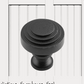 Farmhouse Satin Black Iron Circle Steps Knob  30mm dia-Vintique Concepts