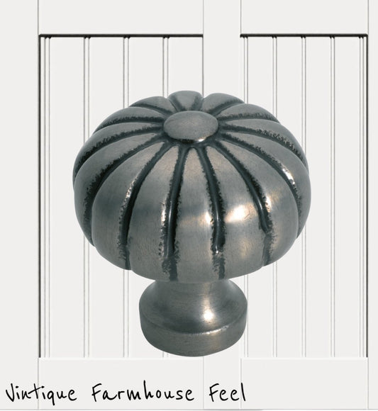 Farmhouse Polished Iron Pumpkin Knob (2 sizes)-Vintique Concepts