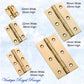 Solid Polish Brass Fixed Pin Butt hinge for cabinets (various sizes)-Vintique Concepts