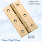 Solid Polish Brass Fixed Pin Butt hinge for cabinets (various sizes)-Vintique Concepts