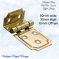 Art Deco Square offset polished brass Hinge-Vintique Concepts