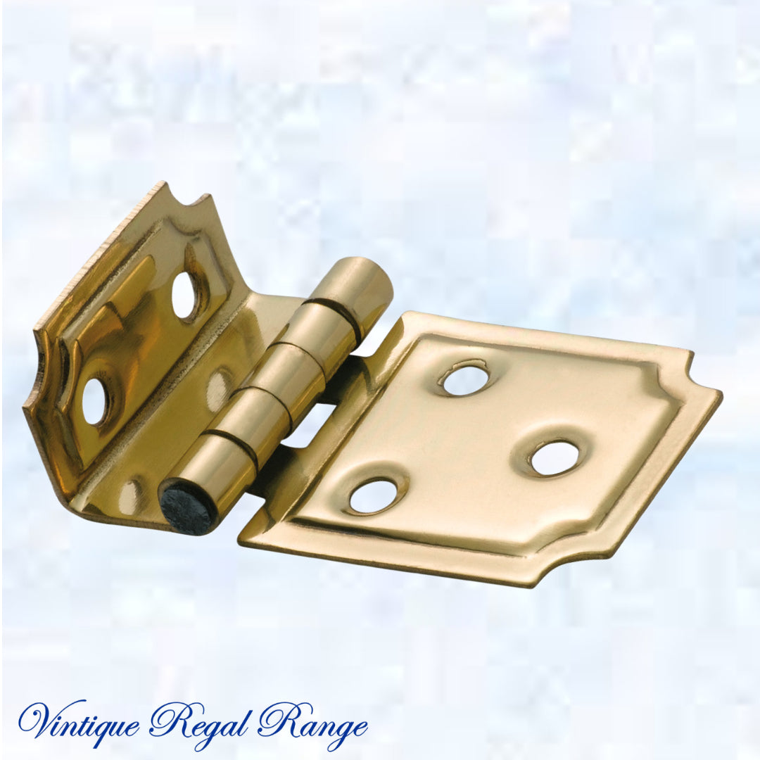 Art Deco Square offset polished brass Hinge-Vintique Concepts