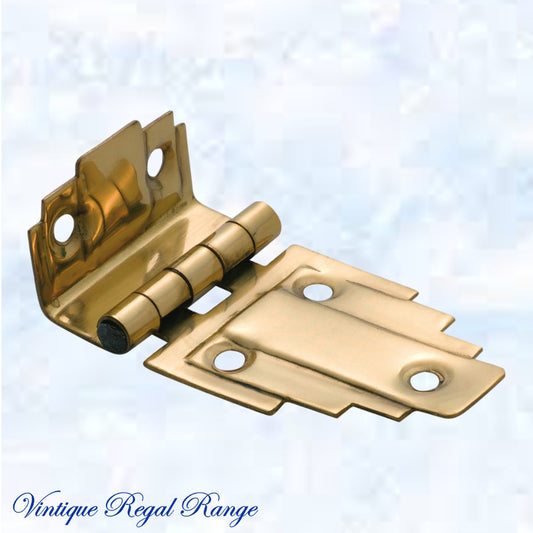 Art Deco decorative offset polished brass Hinge-Vintique Concepts